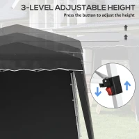 Outsunny 2.4 x 2.4m Two Wall Pop Up Gazebo - Black(m-6)