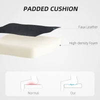 HOMCOM Scaun Directorial din Piele Ecologică cu Înălțime Reglabilă și Roți Pivotante, 60x68x105 cm, Negru(m-4)