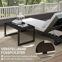 Outsunny Bijzettafel met Latjesontwerp Balkontafel van Aluminium Koffietafel Weerbestendig 90 x 50 x 42 cm Zwart(m-6)