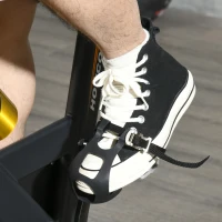 HOMCOM Bicicleta Estática com Resistência Ajustável Volante de Inércia de 8kg Ecrã LCD Assento e Guiador Ajustáveis 103x48x115cm Preto e Laranja(m-8)