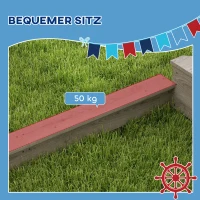 Outsunny Piaskownica Piracki Statek z Daszkiem i Zestawem Kuchennym dla Dzieci, Drewno, 180 x 103 x 144,5 cm, Szara(m-6)