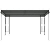 Outsunny hellend dak pergola grijs+zwart 4 x 3 x 2.5m(m-7)