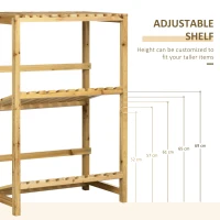 Outsunny wijnrek, flessenrek, wijnhouder met 2 gekantelde planken naturel(m-6)