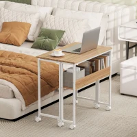 HOMCOM 80 cm Drop Leaf Writing Work Desk - Natural Wood Finish(m-8)