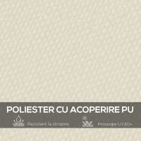 Outsunny Prelată de Rezervă pentru Pergolă cu 16 Orificii de Drenaj, Carlige și Inele, 297x297 cm, Bej(m-4)