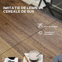 Outsunny Masă Extensibilă pentru Terasă cu Margini din aluminiu, 160/240x90x74 cm, Maro(m-6)