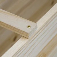 Outsunny Houten Verhoogde Bloembak, 3 Lagen, Voering van Vliesstof, Gelakt Natuurlijk Hout, 117 x 100 x 54 cm(m-9)