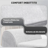 HOMCOM Panca Contenitore Fondo Letto con Braccioli in Tessuto, Gambe in Legno e Vano da 53.8L, 132x42x50 cm, Grigio(m-6)