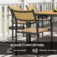 Outsunny Set de Exterior din 7 Piese cu Masă Extensibilă și 6 Scaune Suprapozabile, 160/240x90x74 cm, Maro(m-7)