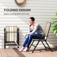 Outsunny Rattan Reclining Garden Chairs - Orange(m-5)