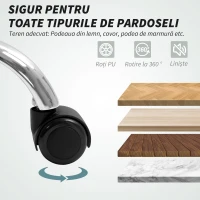 HOMCOM Scaun de Birou cu Masaj prin Vibrații, Roți Pivotante și Înălțime Reglabilă, 66x60x113-121 cm, Gri(m-8)