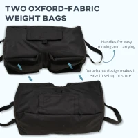 Outsunny Parasolstandaard, opvouwbaar, draagbaar, kan worden gevuld met maximaal 50 kg zand, zwart(m-4)