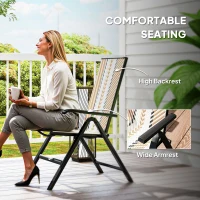 Outsunny Rattan Reclining Garden Chairs - Orange(m-7)