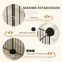 PawHut Recinto de Metal para Animais de Estimação Recinto Metálico com 12 Painéis para Pequenos Animais DIY 140x70x35 cm Preto(m-6)
