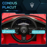 AIYAPLAY Mașină Electrică pentru Copii 3-6 Ani cu Telecomandă, Muzică, Claxon și Faruri LED, 105x65.5x42 cm, Roșu(m-5)