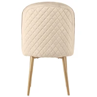 Juego de 2 Sillas de Comedor con Respaldo Ergonómico y Patas Doradas de Metal, 50x62x89 cm, Beige(m-12)