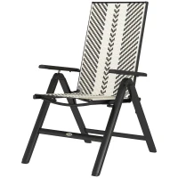 Outsunny Rattan Reclining Garden Chairs - Black(m-11)