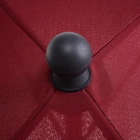 Outsunny Umbrelă de Grădină cu Margini Ondulate și 4 Brațe din Aluminiu, 198x130x245 cm, Roșu(m-9)