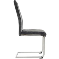 Ensemble de 4 chaises de salle à manger, tissu velours, 44×57×101 cm, Gris foncé(m-12)