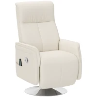 HOMCOM 10-Point Massage Recliner Armchair - Cream(m-1)