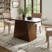 Table à manger de cuisine moderne, pour 4 à 6 personnes, 138,5×80×75 cm, Brun foncé(m-1)