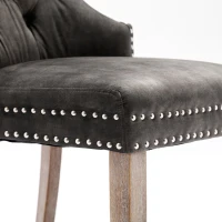 Juego de 2 Sillas de Comedor Tapizadas con Tachuelas Decorativas, 53,5x64x95 cm, Gris(m-8)