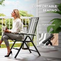 Outsunny Rattan Reclining Garden Chairs - Black(m-7)