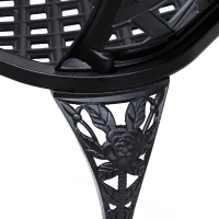 Outsunny Garden Bench, Cast Aluminium, 107Lx58Wx85H cm-Black(m-10)