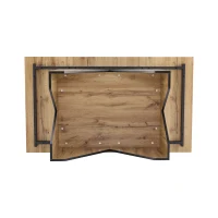Esstisch 138cm für 4-6 Personen, Küchen-Tisch mit Schreibtischfunktion, Hellbraun(m-11)