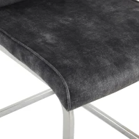 Ensemble de 4 chaises de salle à manger, tissu velours, 44×57×101 cm, Gris foncé(m-7)