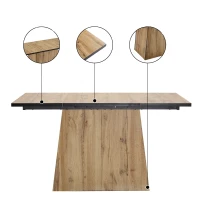 Küchentisch 130x80 cm, Modernes Design, Stabiler Esstisch für Küche und Wohnzimmer, Hellbraun(m-4)