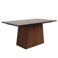 Table à manger de cuisine moderne, pour 4 à 6 personnes, 138,5×80×75 cm, Brun foncé(m-2)