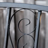 Outsunny Steel Frame Outdoor Garden Arch w/ 2-Seater Bench Black(m-10)