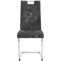 Ensemble de 4 chaises de salle à manger, tissu velours, 44×57×101 cm, Gris foncé(m-11)