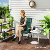 Outsunny Sitzkissen 120 x 47 x 9,5 cm wasserabweisend Stuhlkissen mit Bändern, Kopfstütze, UPF50+ Grün(m-8)