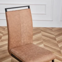 Set di 4 sedie da pranzo a sbalzo, schienale alto, 43 x 54 x 100 cm, Marrone(m-6)