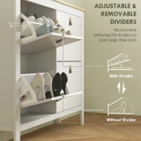 HOMCOM Modern Four-Drawer Shoe Cabinet - White(m-5)