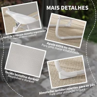 Outsunny Espreguiçadeira de Jardim Reclinável e Dobrável com Encosto Ajustável em 4 Posições 160x66x98 cm Cinzento(m-5)