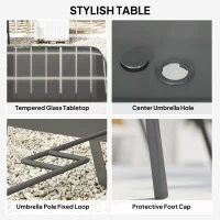 Outsunny Seven-Piece Outdoor Dining Set - Charcoal Grey(m-4)