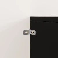 Buffet avec design en rotin, avec portes blister et étagères réglables, 120×35×89 cm, Noir(m-6)