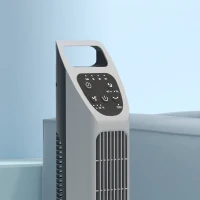 HOMCOM 31" Oscillating Tower Fan with Remote Control, 4H Timer, 3 Speed 3 Modes, Quiet Electric Floor Standing Fan for Home Bedroom Office, Silver(m-10)