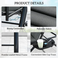 Outsunny Convertible Three-Seater Swing Bench Bed - Dark Grey(m-7)