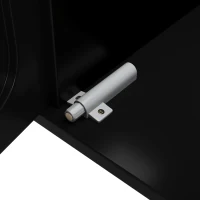 Buffet avec design en rotin, avec portes blister et étagères réglables, 120×35×89 cm, Noir(m-7)