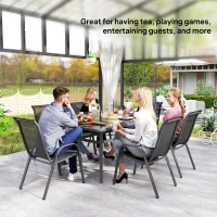 Outsunny Seven-Piece Outdoor Dining Set - Charcoal Grey(m-7)