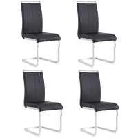 Juego de 4 Sillas de Comedor Modernas, Diseño Ergonómico con Respaldo Alto, 43x54x100 cm, Negro