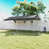 Outsunny Gazebo Pieghevole Pop Up 6x3 m, UPF50+ con Altezza Regolabile e Borsa di Trasporto, Grigio Scuro(m-3)