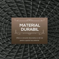 Outsunny Bază pentru Umbrelă cu Stîlpi de Ø38/48 mm din Plastic cu Efect de Ratan, Ø44.5x32 cm, Negru(m-5)