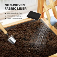 Outsunny Wooden Raised Garden Bed with Trellis, Liner, Drainage Holes, for Vine Climbing Plants, Flowers, 83 x 36 x 145 cm(m-7)