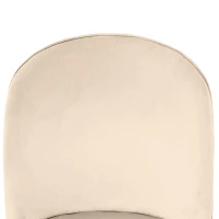 Juego de 2 Sillas de Comedor con Respaldo Ergonómico y Patas Doradas de Metal, 50x62x89 cm, Beige(m-6)