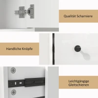 HOMCOM Szafka Łazienkowa, Wysoka i Wąska, Zamykane i Otwarte Przestrzenie, Biała(m-7)